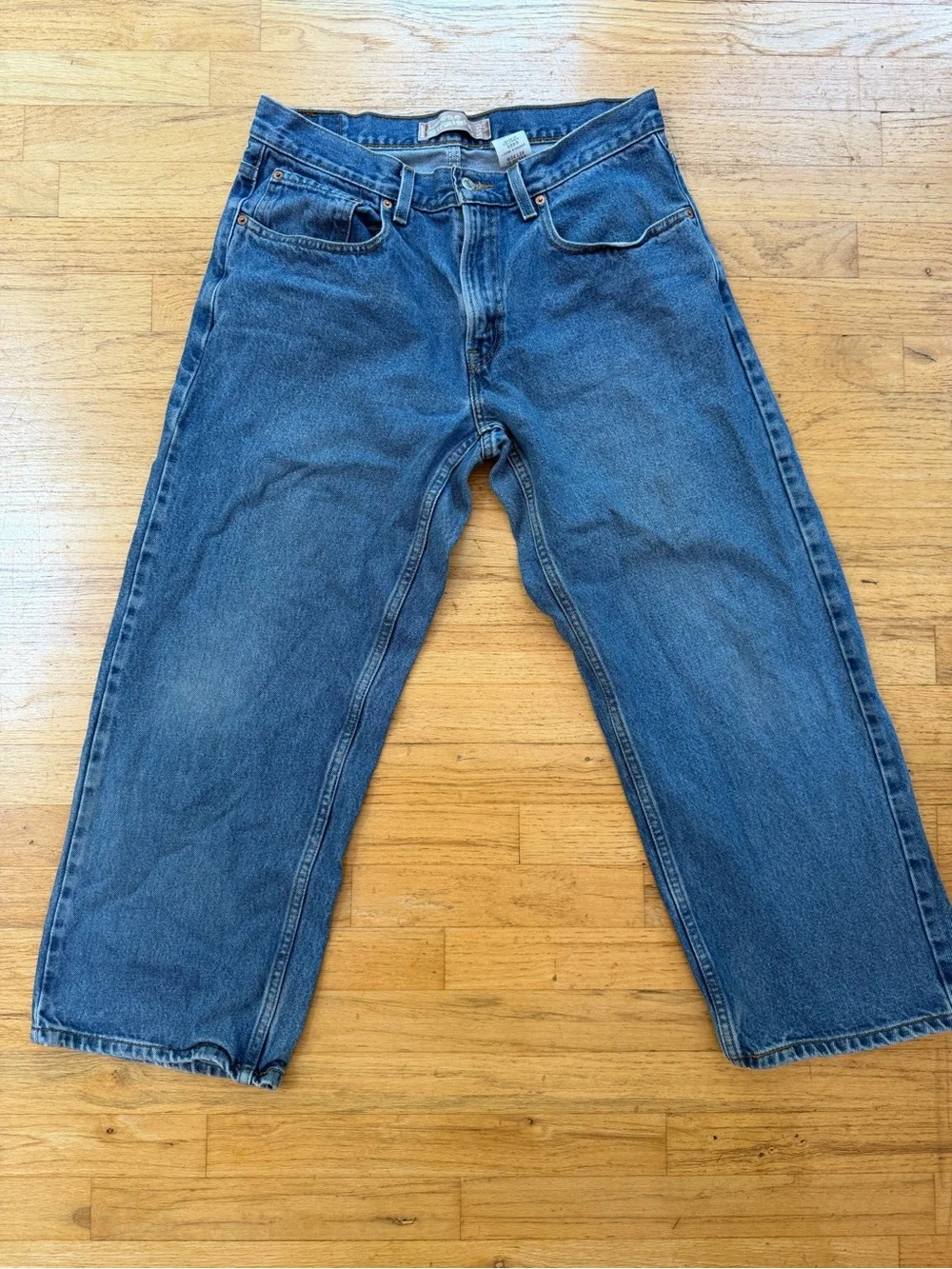 Levi's Men's Loose Fit Straight Dark Blue Denim Jeans- Inseam 28
